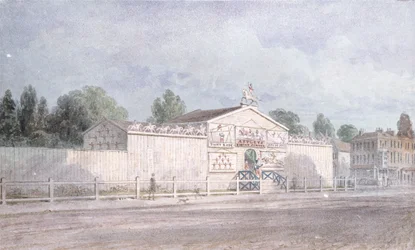 Vista exterior del Anfiteatro de Astley, 1777